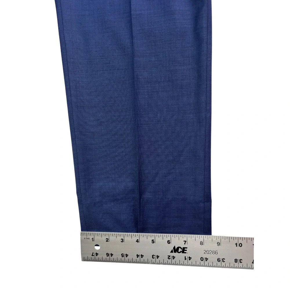 Tommy Hilfiger 42S 40x29 Navy Blue 2pc Pant Suit Stretch Wool Flat Front Mens